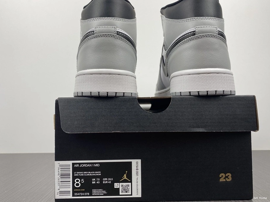 Jordan Smoke 1 Grey 554724-078 Air Mid Light 1115